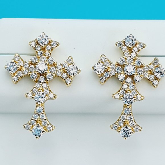 "14K Gold Plated 925 Sterling Silver CZ Beautiful Earrings for Women, 1USPAR4114 - Picture 5 of 6